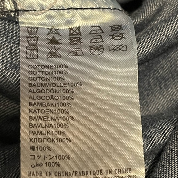 Silvian Heach Denim Cargo 100% Cotton Mini Dress Shirred Waist Button Up Size XS - Picture 2 of 16